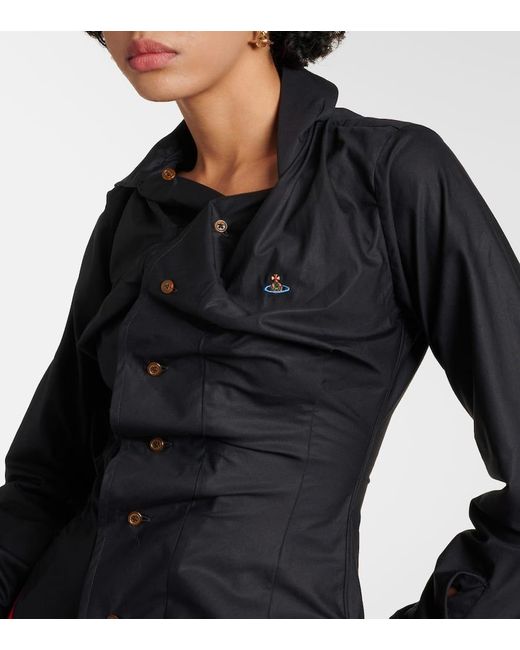 Camicia Drunken in popeline di cotone di Vivienne Westwood in Black