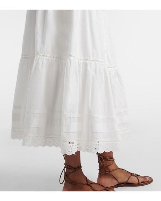 Poupette White Ines Broderie Anglaise Midi Skirt