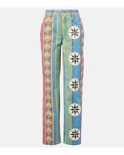 Loewe Blue Paula's Ibiza Printed Straight Jeans