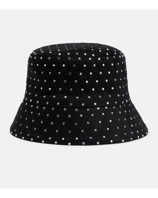 Ruslan Baginskiy Black Embellished Wool Bucket Hat