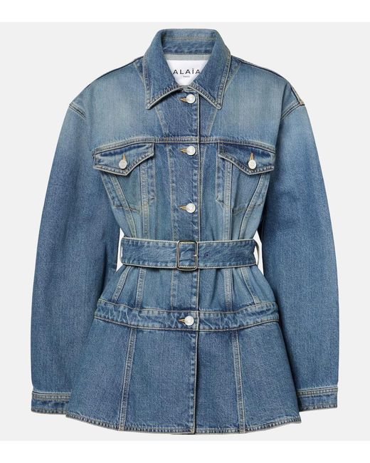 Alaïa Blue Peplum Denim Jacket