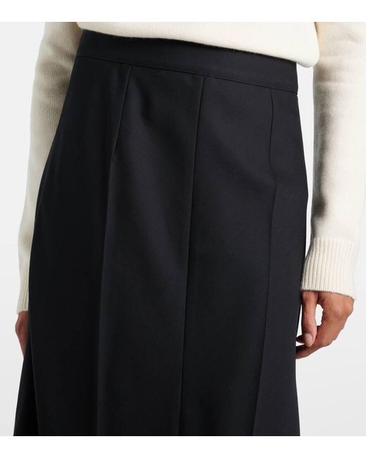 Plan C Black Wool Maxi Skirt