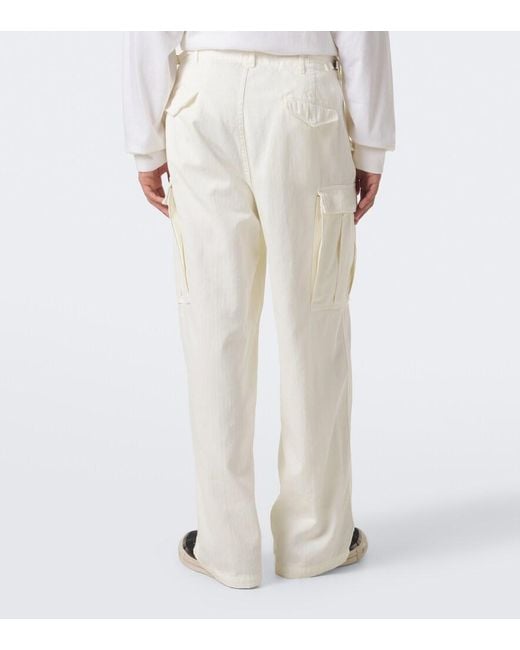 A.PRESSE White Cotton Cargo Pants for men