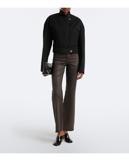 7 For All Mankind Black The Leggy Bootcut Coated Jeans