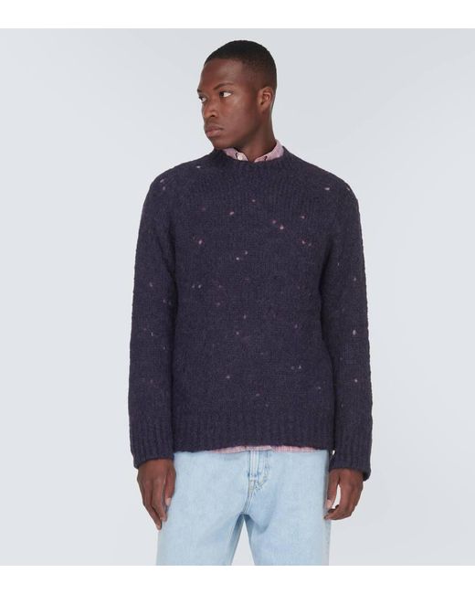 Our Legacy Blue Needle Drop Raglan Wool-Blend Sweater for men