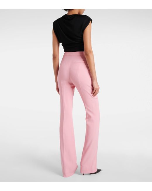 Alexander McQueen Pink High-rise Crepe Flared Pants