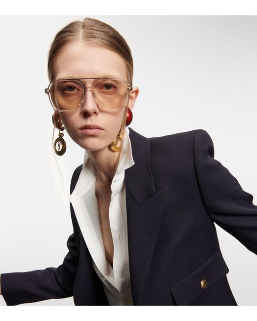 Saint Laurent Natural Sl 545 Aviator Sunglasses