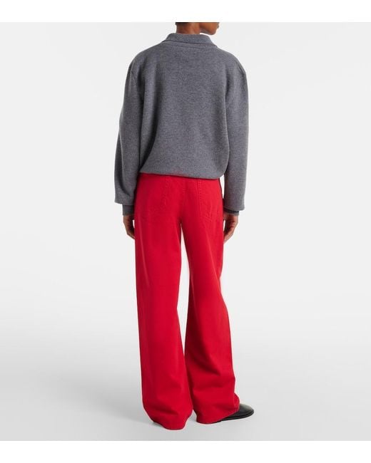 Rohe Red Mid-Rise Wide-Leg Jeans