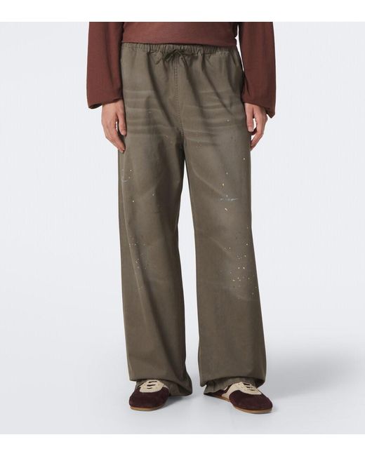 Acne Gray Cotton Twill Wide-Leg Pants for men