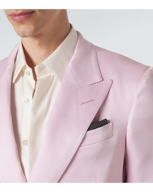 Tom Ford Black Polka-Dot Silk Pocket Square for men