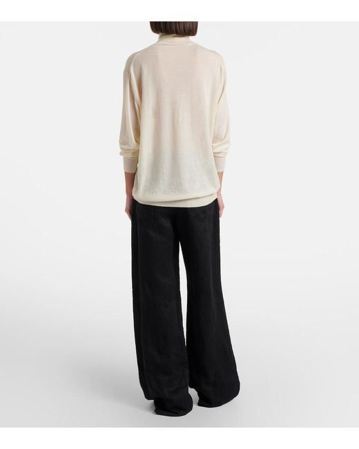 The Row Black Eglitta Linen Wide-Leg Jeans