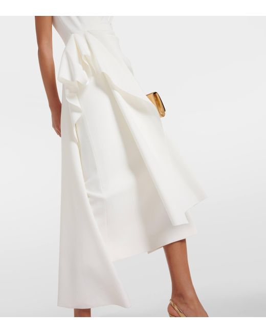 Roksanda White Calatrava Crepe Midi Dress