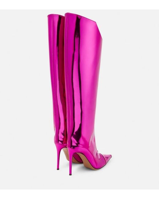 Alexandre Vauthier Pink Metallic Over-The-Knee Boots