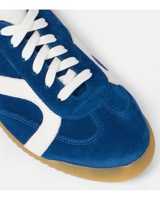 Proenza Schouler Blue Sneakers Track Aus Veloursleder