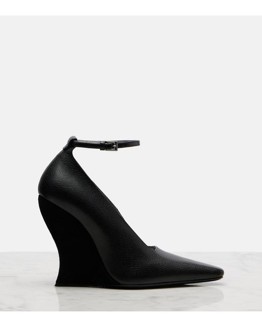 Alaïa Black 110 Leather Wedges