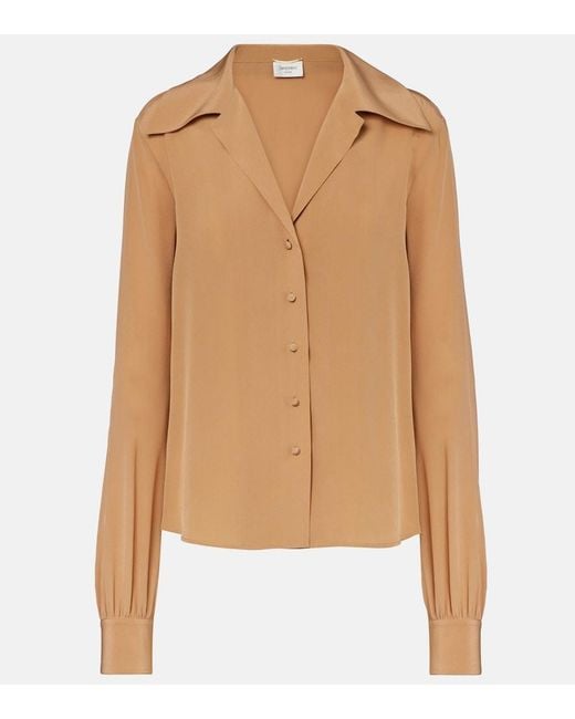 Saint Laurent Natural Silk Crepe De Chine Blouse