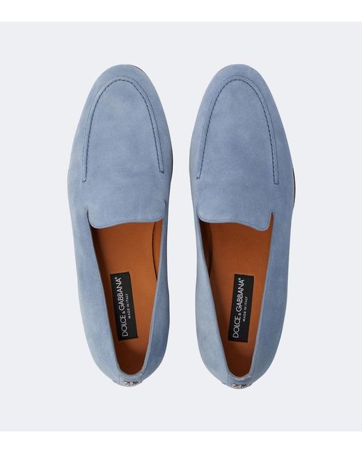 Dolce & Gabbana Blue Suede Loafers for men