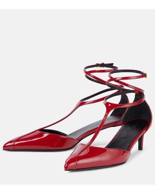 Khaite Red Mia 45 Patent Leather Pumps