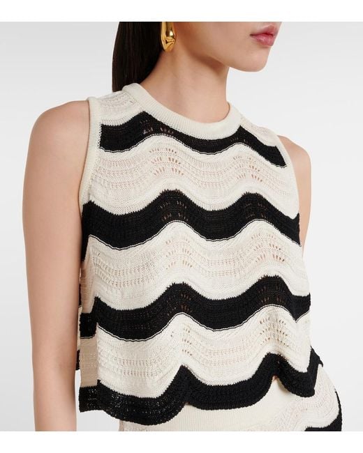 LaDoubleJ Black Chevron Cotton Crochet Crop Top