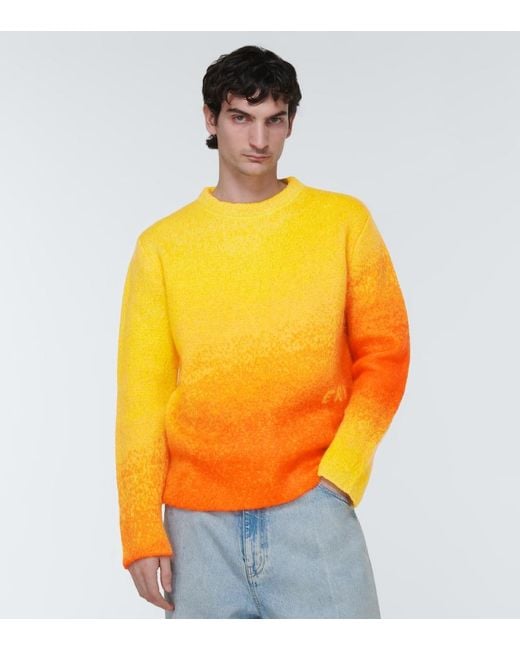ERL Gradient Mohair-Blend Sweater in Orange for Men | Lyst