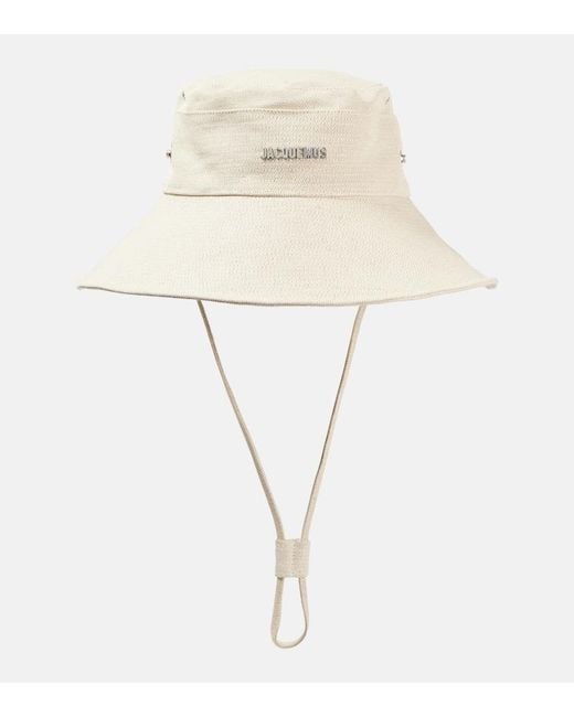 Jacquemus Natural De-Nimes Linen And Cotton Denim Bucket Hat