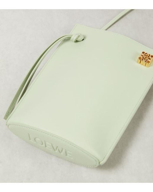 Loewe Green Dice Pocket Leather Pouch With Strap
