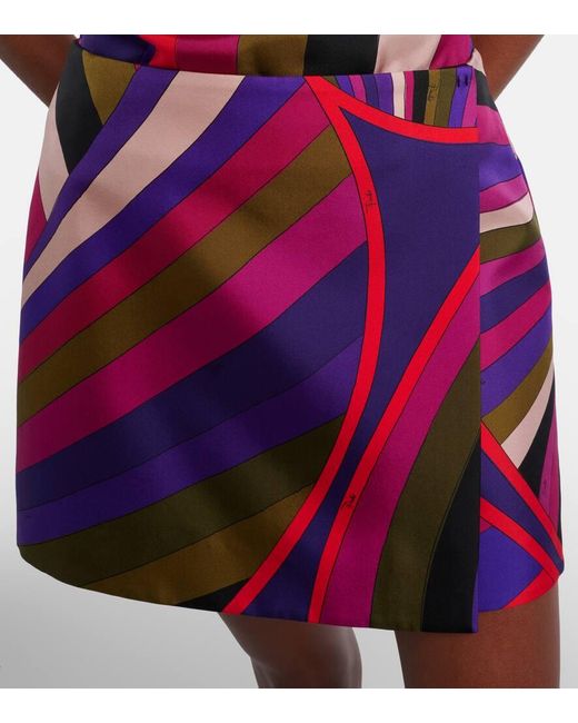 Emilio Pucci Pink Wickelrock Iride Aus Seide