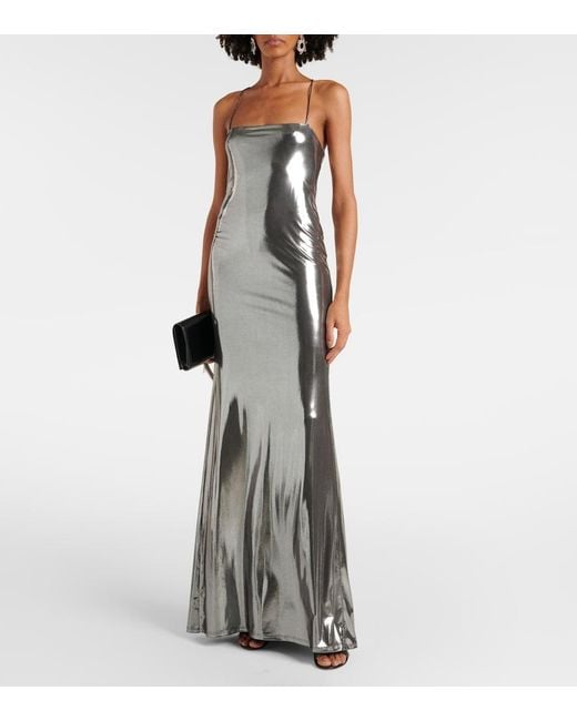 The Sei Gray Metallic Jersey Gown