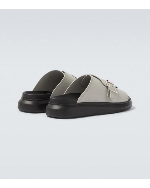 McQueen Gray Hybrid Slides for men