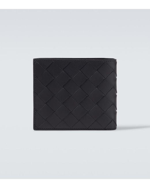 Bottega Veneta Black Intrecciato Leather Bifold Wallet for men