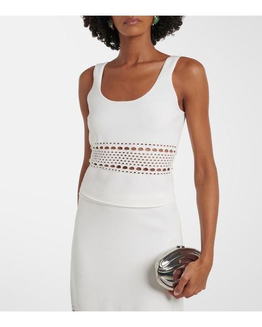 Jonathan Simkhai White Fitzgerald Open-Knit Tank Top