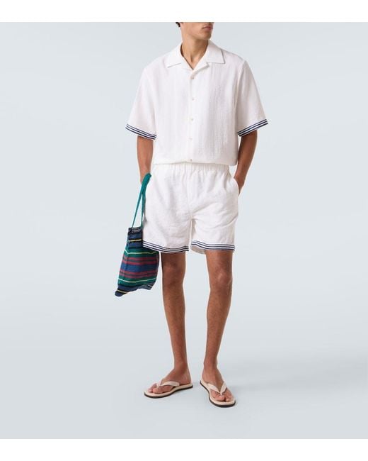 Commas White Embroidered Shirt for men