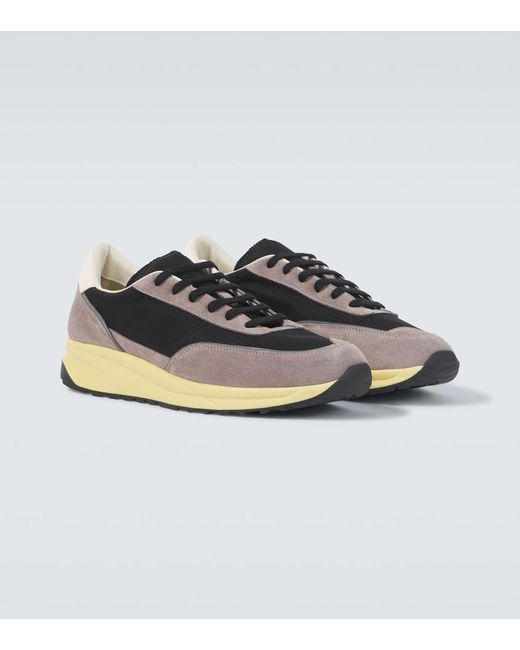 Common Projects Gray Track Classic Suede-Trimmed Sneakers for men