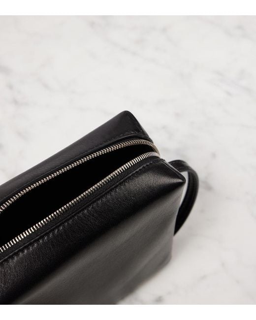The Row Black Regent Leather Crossbody Bag
