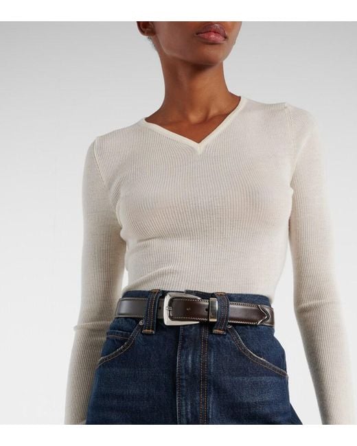 Khaite Black Benny Leather Belt