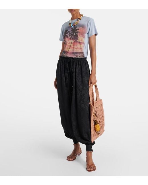 Chloé Gray Printed Cotton Jersey T-Shirt
