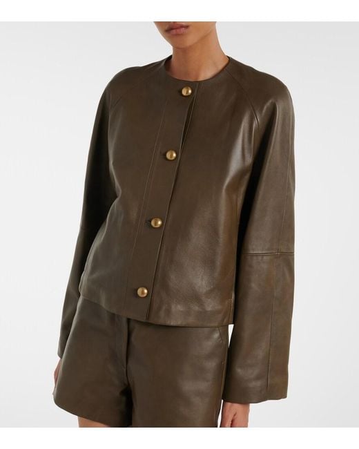 Max Mara Green Leather Jacket