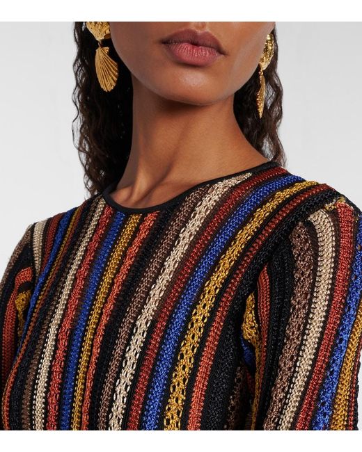 Ulla Johnson Multicolor Albie Striped Lame Maxi Dress