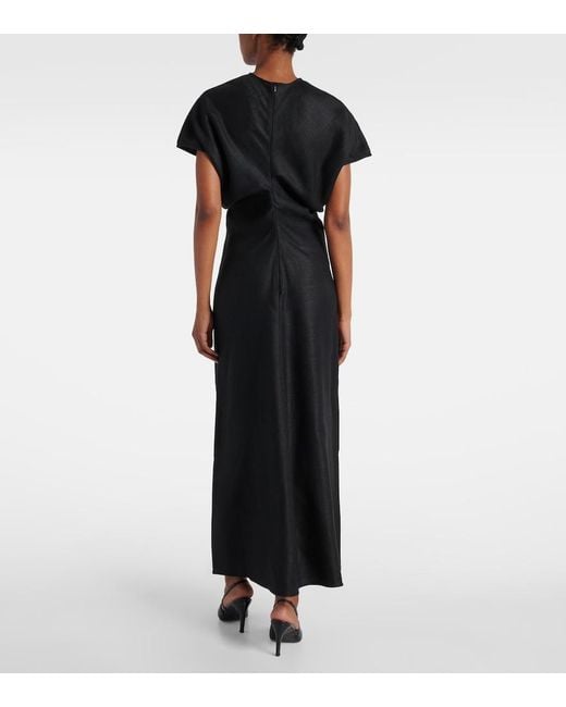 Totême  Black Gathered Maxi Dress