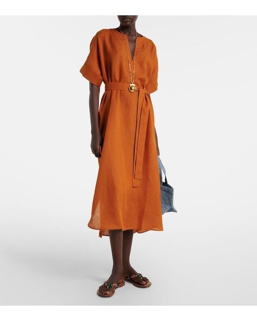 Caftan Bibi De Lino Eres de color Brown