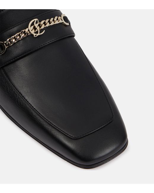 Christian Louboutin Black Mj Moc Leather Loafers