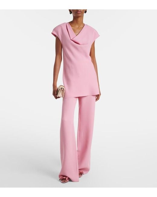 Valentino Pink Cady Couture Draped Top