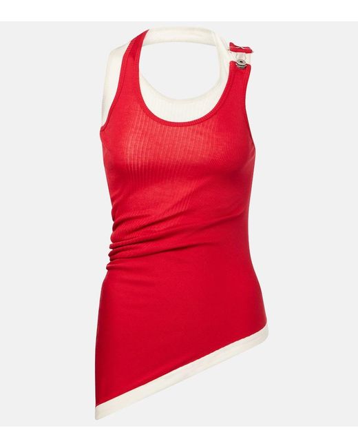 Jean Paul Gaultier Layered Cotton Jersey Tank Top