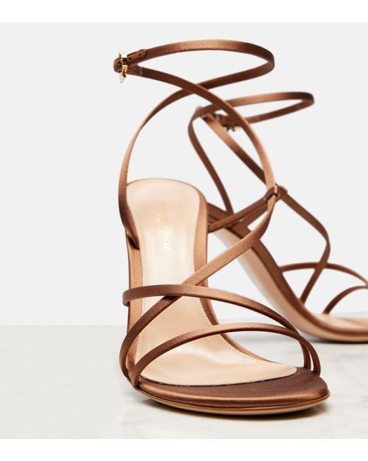 Gianvito Rossi Pink 105 Satin Crepe Sandals