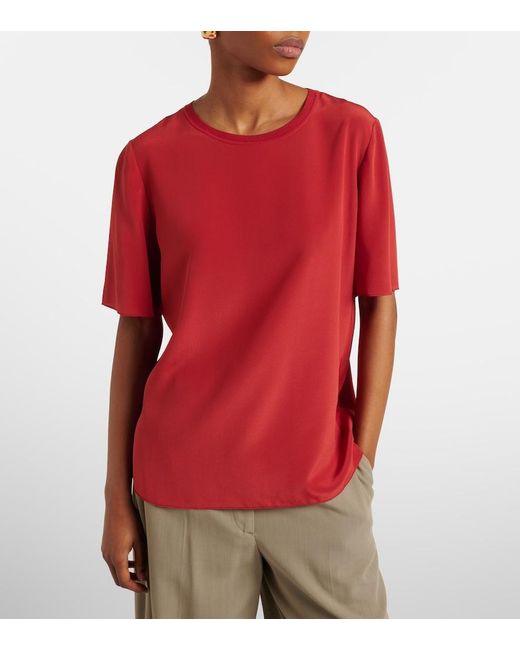Top Rubin En Crepe De Soie Joseph en coloris Red
