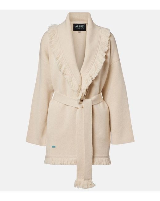Alanui Natural Finest Fringed Cashmere And Cotton Cardigan