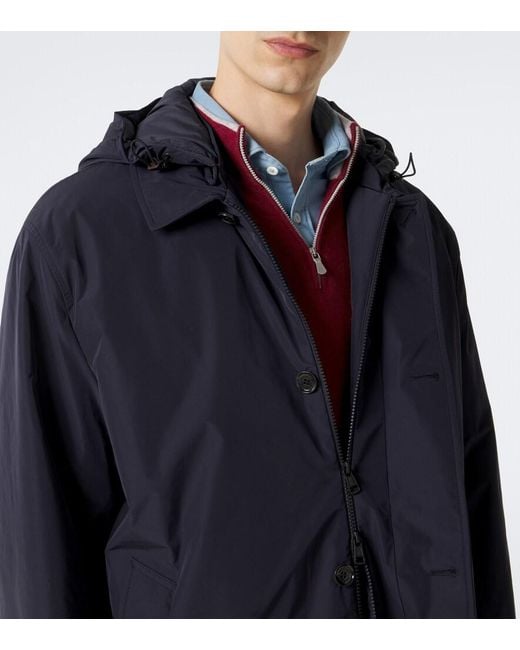 Moncler Blue Hooded Down Jacket for men
