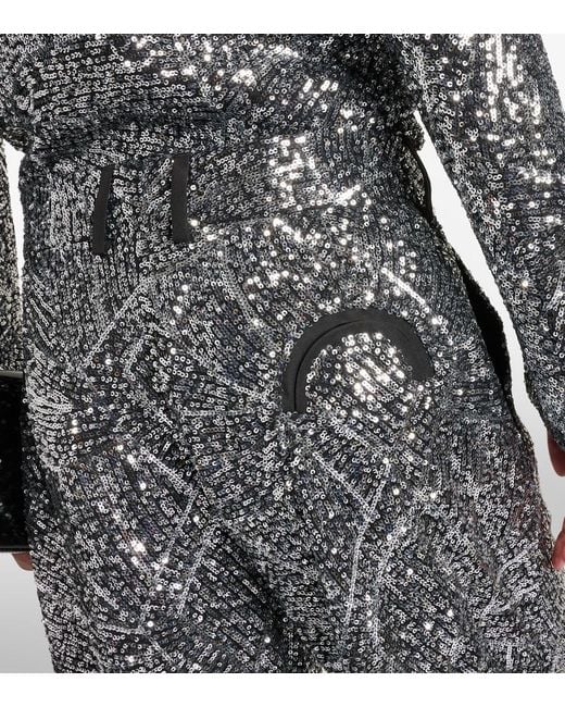 Blazé Milano Gray Fox Sequined Straight Pants