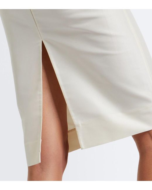 Gucci White Silk Faille Pencil Skirt