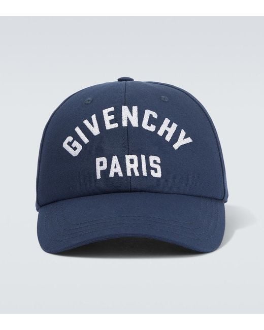 Givenchy Blue Logo Cotton Baseball Cap for men